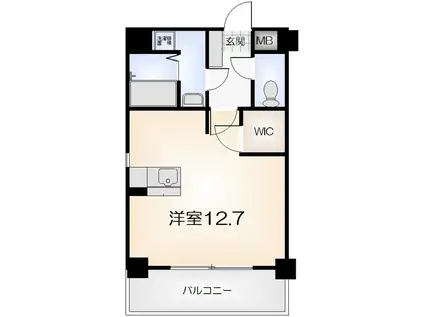 ラ・ビーナスNISHISENBA(ワンルーム/6階)の間取り写真