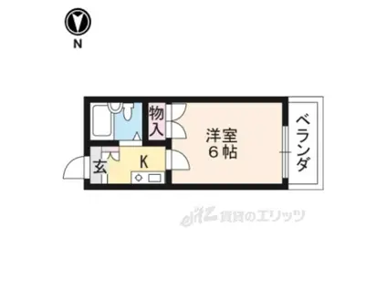 アレックス東福寺(1K/2階)の間取り写真