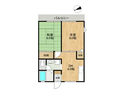 クレスト中山(2DK/1階)の間取り写真