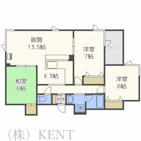 ルピナス宮の森(3LDK/2階)の間取り写真