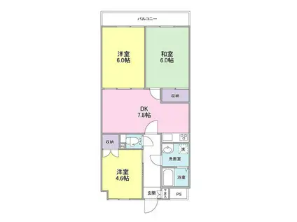小島マンション(3DK/5階)の間取り写真
