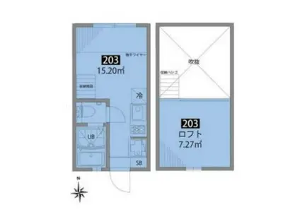 グランエッグス東中野(ワンルーム/2階)の間取り写真