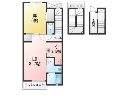 ル・ソレイユ(1LDK/3階)の間取り写真