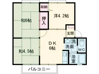 メゾンコージII(3DK/2階)の間取り写真