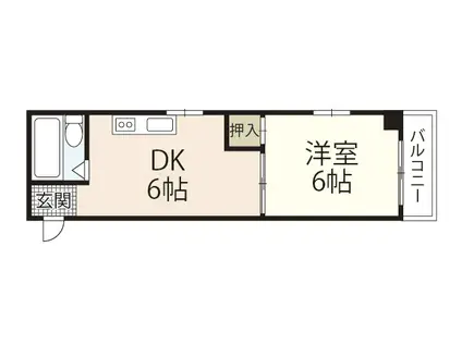 第3山本ビル(1DK/4階)の間取り写真