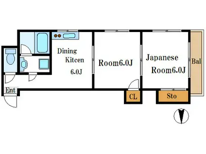 山岡ビル(2DK/3階)の間取り写真