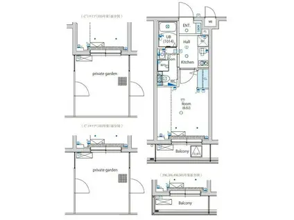 エストゥルース亀有(1K/5階)の間取り写真