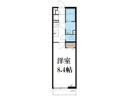 リブリ・高倉(1K/1階)の間取り写真