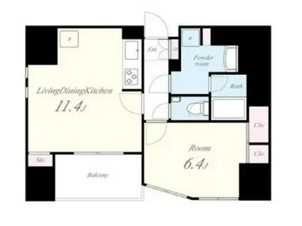 テアトル神南(1LDK/6階)の間取り写真