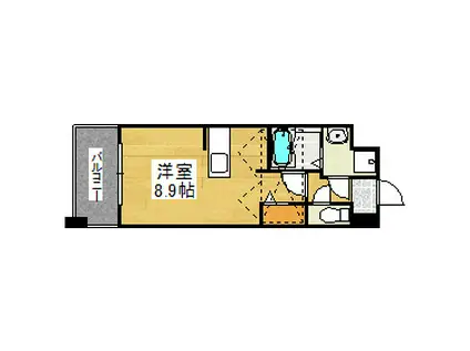 TOWERS AVANTGARDE博多NO.62(ワンルーム/18階)の間取り写真