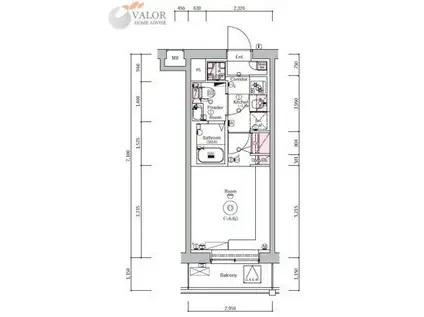 SYNEX YOKOHAMA-SHINMMACHI(1K/2階)の間取り写真