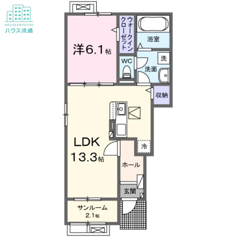 エミネント長田II(1LDK/1階)の間取り写真