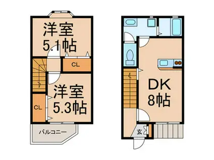 カサグランデG(2LDK/1階)の間取り写真