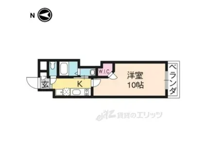 クオリカ西京極うまづか(1K/2階)の間取り写真