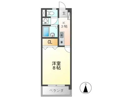 LE DIAMANT BLEUK(1K/2階)の間取り写真