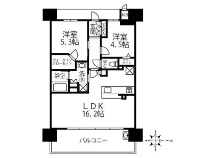 プレサンスロジェ森ノ宮(2LDK/10階)の間取り写真