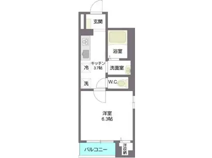 オリザ西新宿(1K/2階)の間取り写真