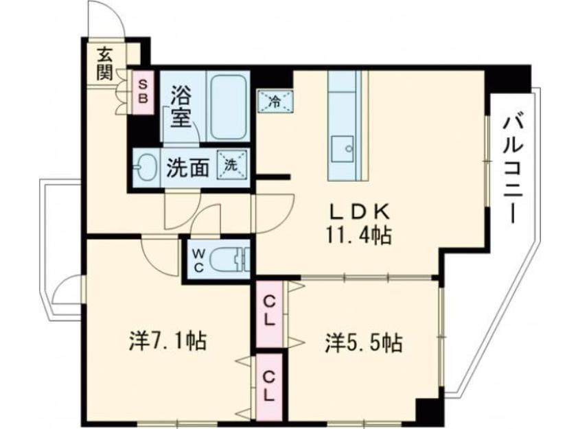 クレストコート綾瀬(2LDK/4階)の間取り写真