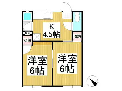 フォーブル柳屋(2K/1階)の間取り写真