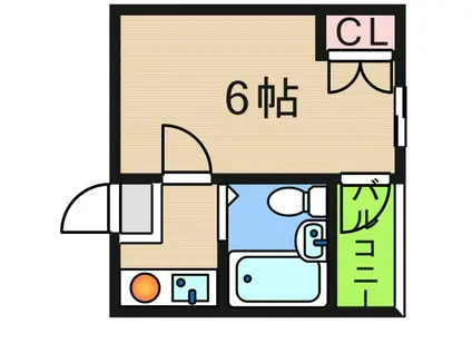 リバー住之江A・B棟(1K/4階)の間取り写真