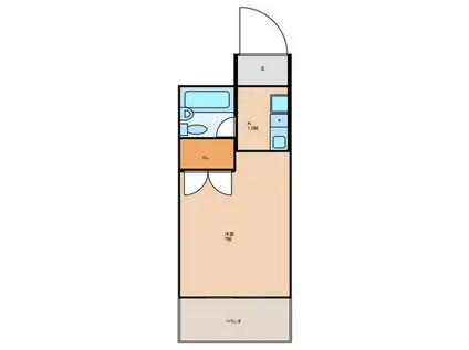 清和ハイツ(1K/5階)の間取り写真