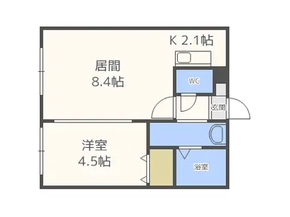 AMICAL(1LDK/4階)の間取り写真