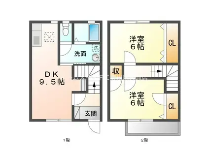 ロイヤルメゾネットI(2DK/1階)の間取り写真