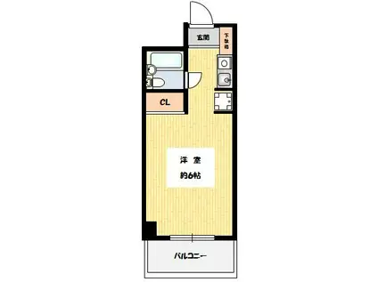 音羽ホームズ(1K/4階)の間取り写真