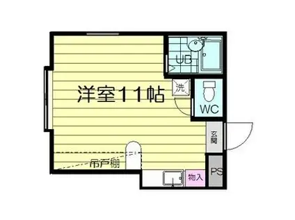 ロイヤルハイツ東八(ワンルーム/3階)の間取り写真