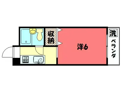 第3吉与門ハイツ(1K/1階)の間取り写真