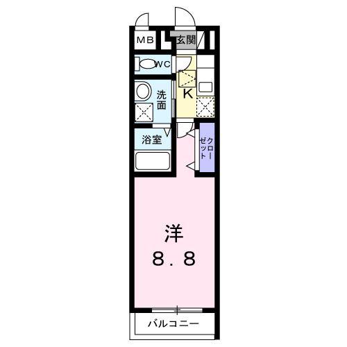 ブレーメンハウス(1K/1階)の間取り写真