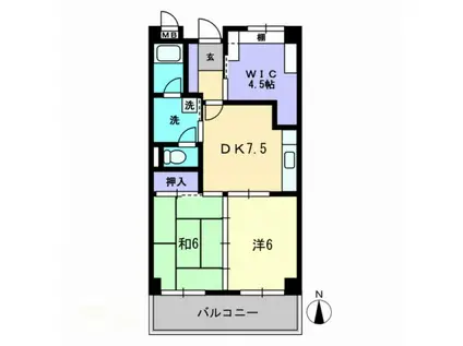 ノースポイントハイツ(3DK/5階)の間取り写真