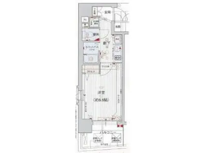 プレサンス本町リアルシティ(1K/1階)の間取り写真