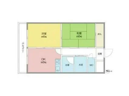 サンモールタナカ(2DK/5階)の間取り写真