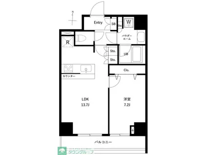 ジェノヴィア両国VIグリーンヴェール(1LDK/3階)の間取り写真