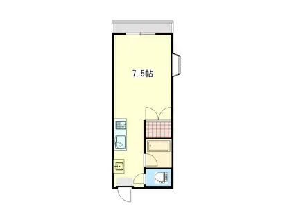 イレブン第2ビル(ワンルーム/3階)の間取り写真