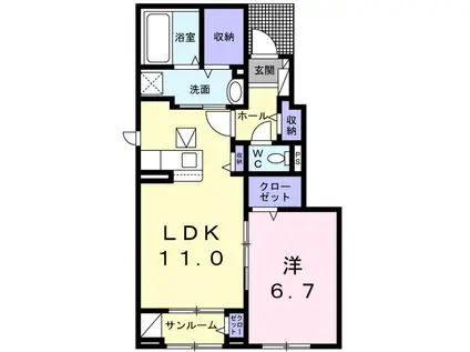 アイ.レジデンスIII(1LDK/1階)の間取り写真