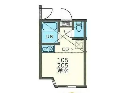 ユナイト芹ヶ谷マデイラ(ワンルーム/1階)の間取り写真