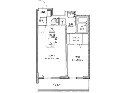 ヴィクトワール・フルーヴVI(1LDK/5階)の間取り写真