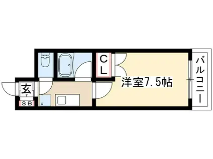 セントラルハイツ金山(1K/2階)の間取り写真