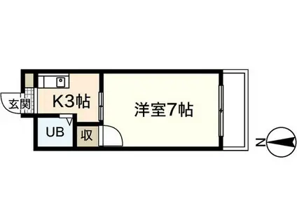 グリーンパーク飯田(1K/4階)の間取り写真