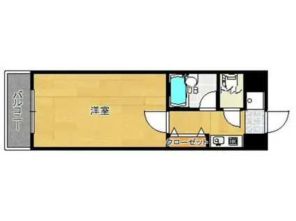 パティオス県庁前(1K/6階)の間取り写真