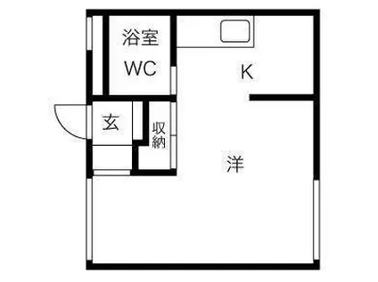 アサヒコートハウス(1K/2階)の間取り写真
