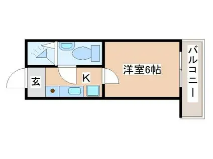 パークサイド(1K/3階)の間取り写真