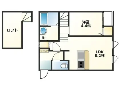 BELLBOITE(1LDK/1階)の間取り写真