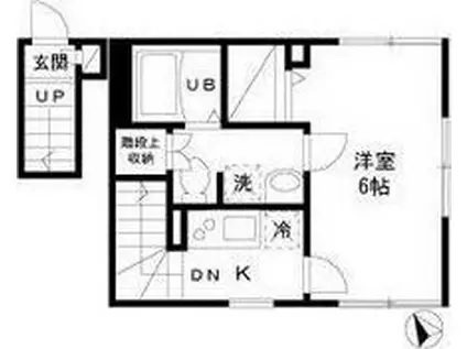 クレール王子神谷(1K/2階)の間取り写真