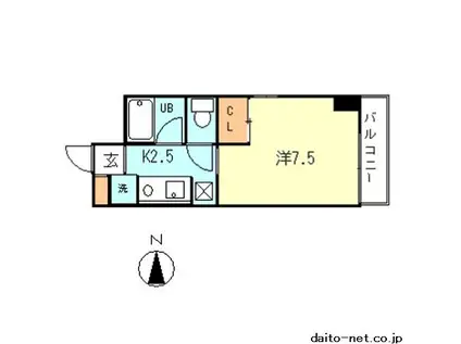 コートシルバーストーン(1K/1階)の間取り写真