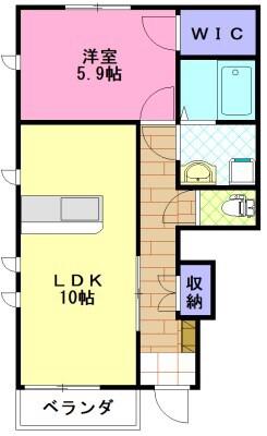 エルヴィータ アルファ A(1LDK/1階)の間取り写真