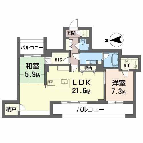 カーサ・カリダ(2LDK/2階)の間取り写真