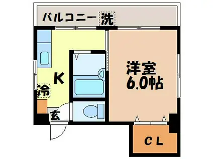 永盛楼ビル(1K/2階)の間取り写真